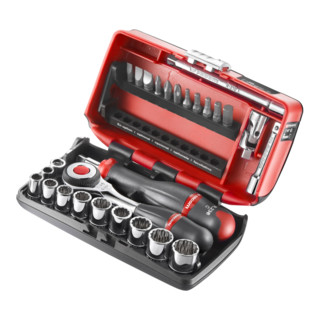 Facom Jeu de clés à douille 1/4" 6 pans, 28 pcs