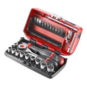 Facom Jeu de clés à douille 1/4" 6 pans, 28 pcs