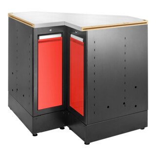 Facom JLS3 Hoekonderkast RVS plaat rood