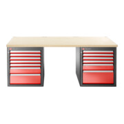 Facom JLS3 Werkbank 2,2 m, laag, 13 laden, hout-1