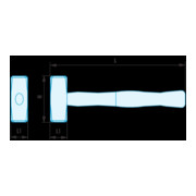 Facom Marteau sans étincelles surface anti-choc 46,5 mm-3