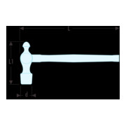 Facom Martello da fabbro con manico in hickory 37 mm-3