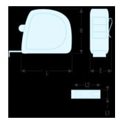 Facom Metro a nastro 5 m con custodia ABS - SLS - 3M-1
