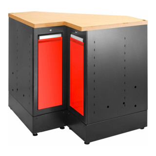 Facom Meuble d’angle bas JLS3 avec plateau bois rouge