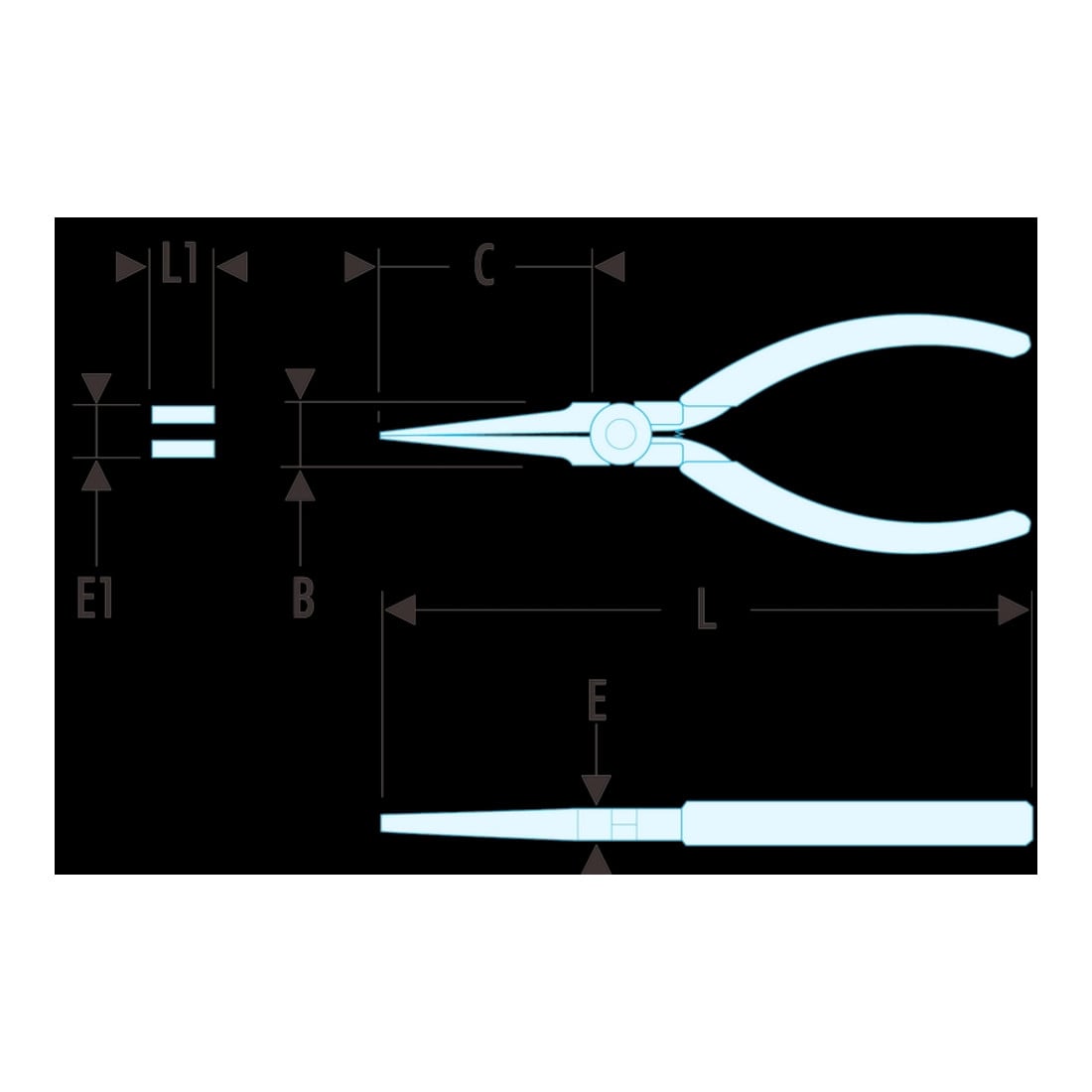 Facom MICRO-TECH® Flachzange extra lange Backen