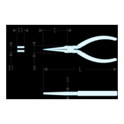 Facom MICRO-TECH® Pince à becs plats Mâchoires extra longues-3