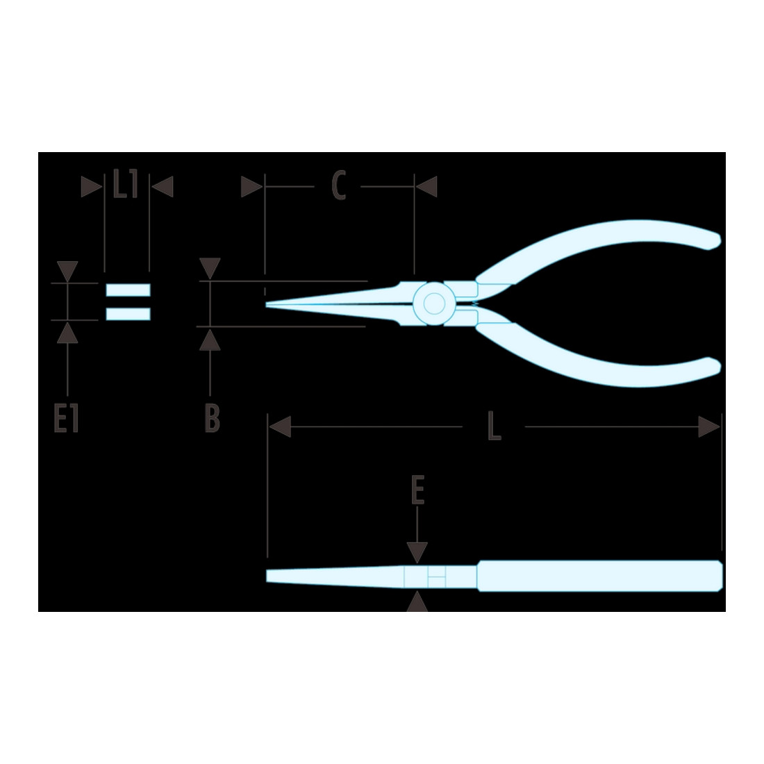 Facom MICRO-TECH® platbektang extra lange bekken