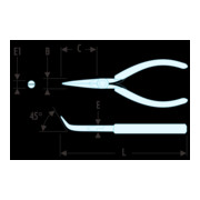 Facom MICRO-TECH® Zange 45° gebogene halbrunde Backen-3