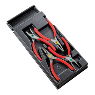 Facom Modulo in plastica - Pinze per anelli di sicurezza, ganasce diritte, 4pz.