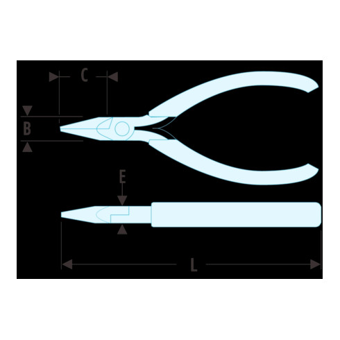 Facom Pince plate ronde ESD