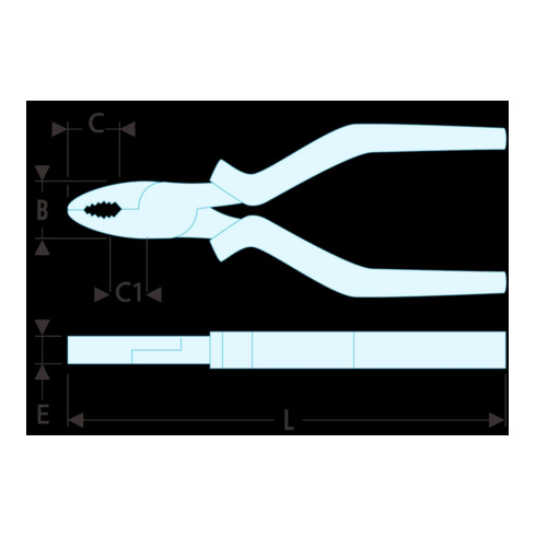 Facom Pince universelle chromée SLS 185 mm