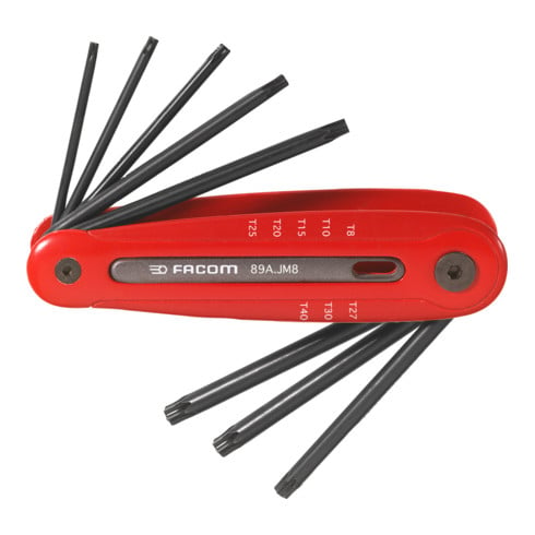 Facom pinsleutel afdraaibare Torx® set in scharnierende houder, 8-delig