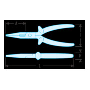 Facom Pinza a becchi piatti isolata 1000V 160 mm-3
