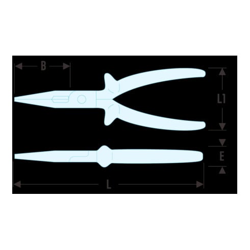 Facom Pinze 40° curve, a ganasce semitonde lunghe, isolate, fino a 1000 V