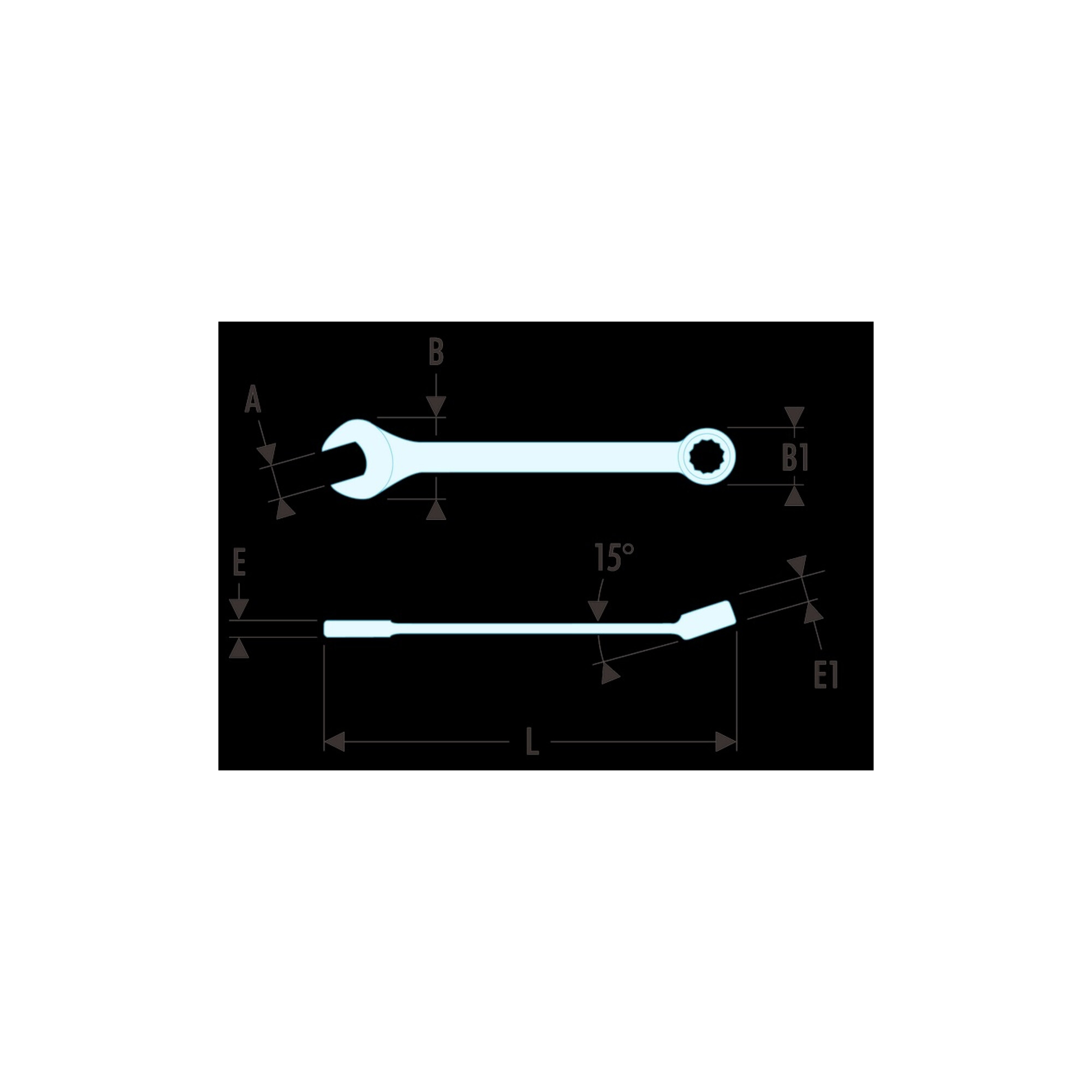 Facom Ring-Maulschlüssel "39" kurz 1/4"