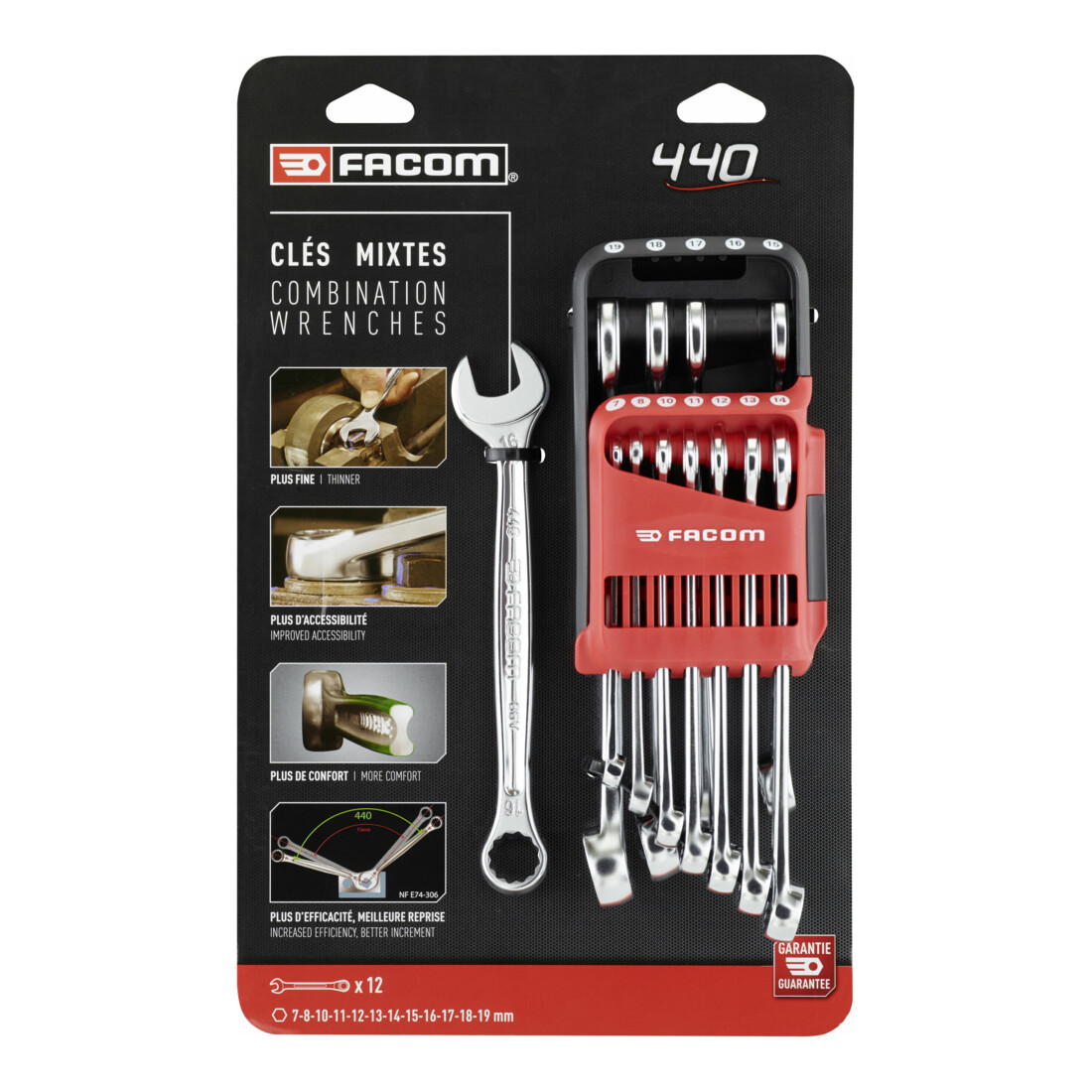 Facom ringsteeksleutel 440 set, 12-delig