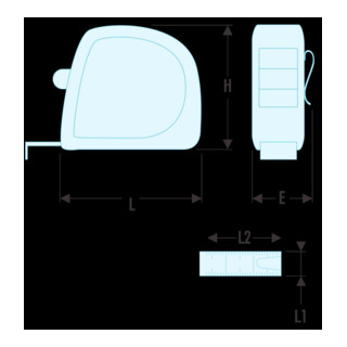 Facom Rolmaat 5 m ABS-behuizing - SLS - 3M