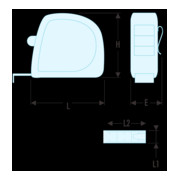 Facom Rolmaat 5 m ABS-behuizing - SLS - 3M-1