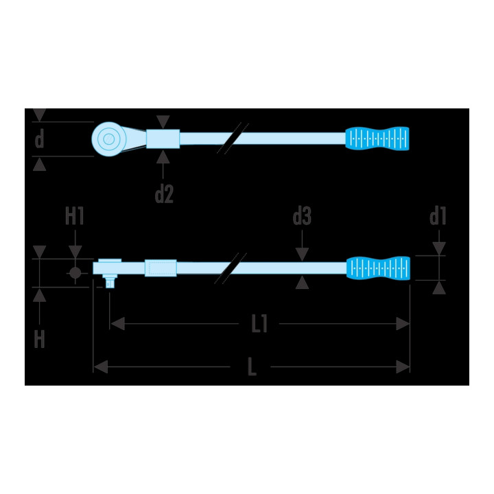 Facom Schakelratel 3/4" afneembare handgreep