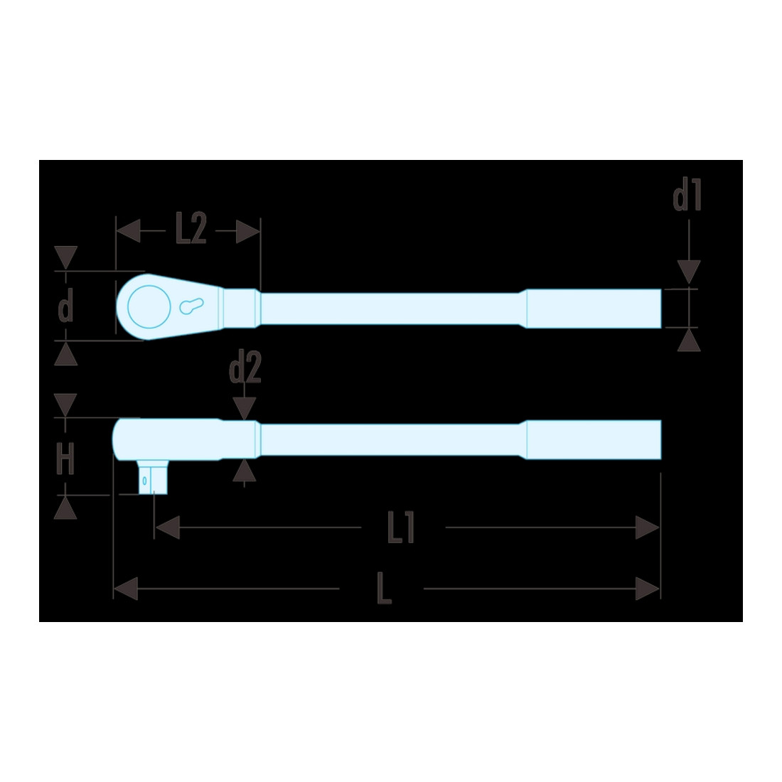 Facom Schakelratel 3/4" met afneembare handgreep