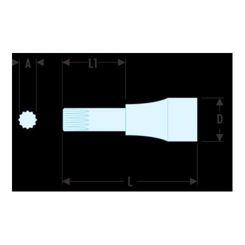 Facom Schraubendreheinsatz 1/2" XZN M17