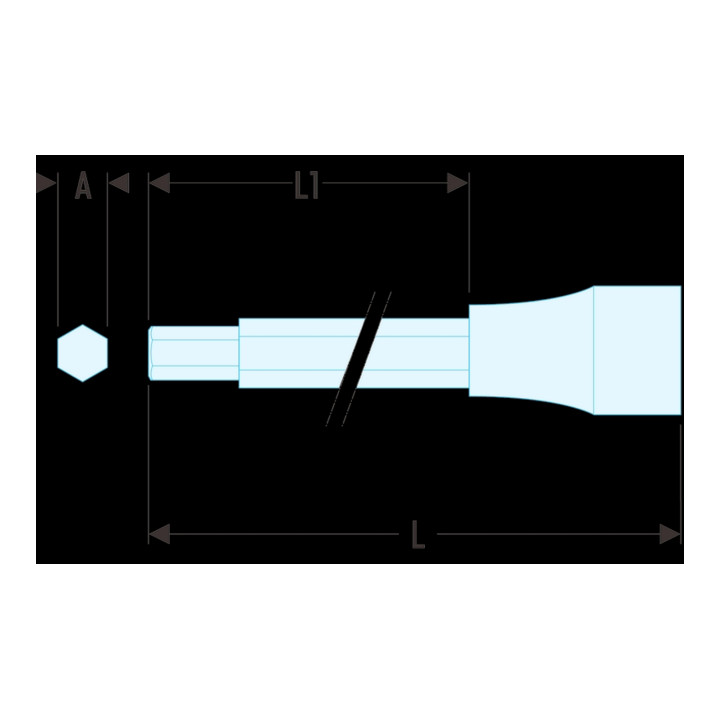 Facom Schroevendraaierbit 1/2" Zeskant 6 mm