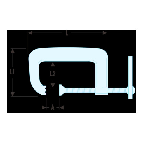 Facom Serre-joint C, capacité 0 - 150 mm