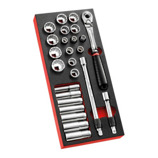 Facom Set chiavi a bussola a cricchetto 1/2", 26 pezzi Modul