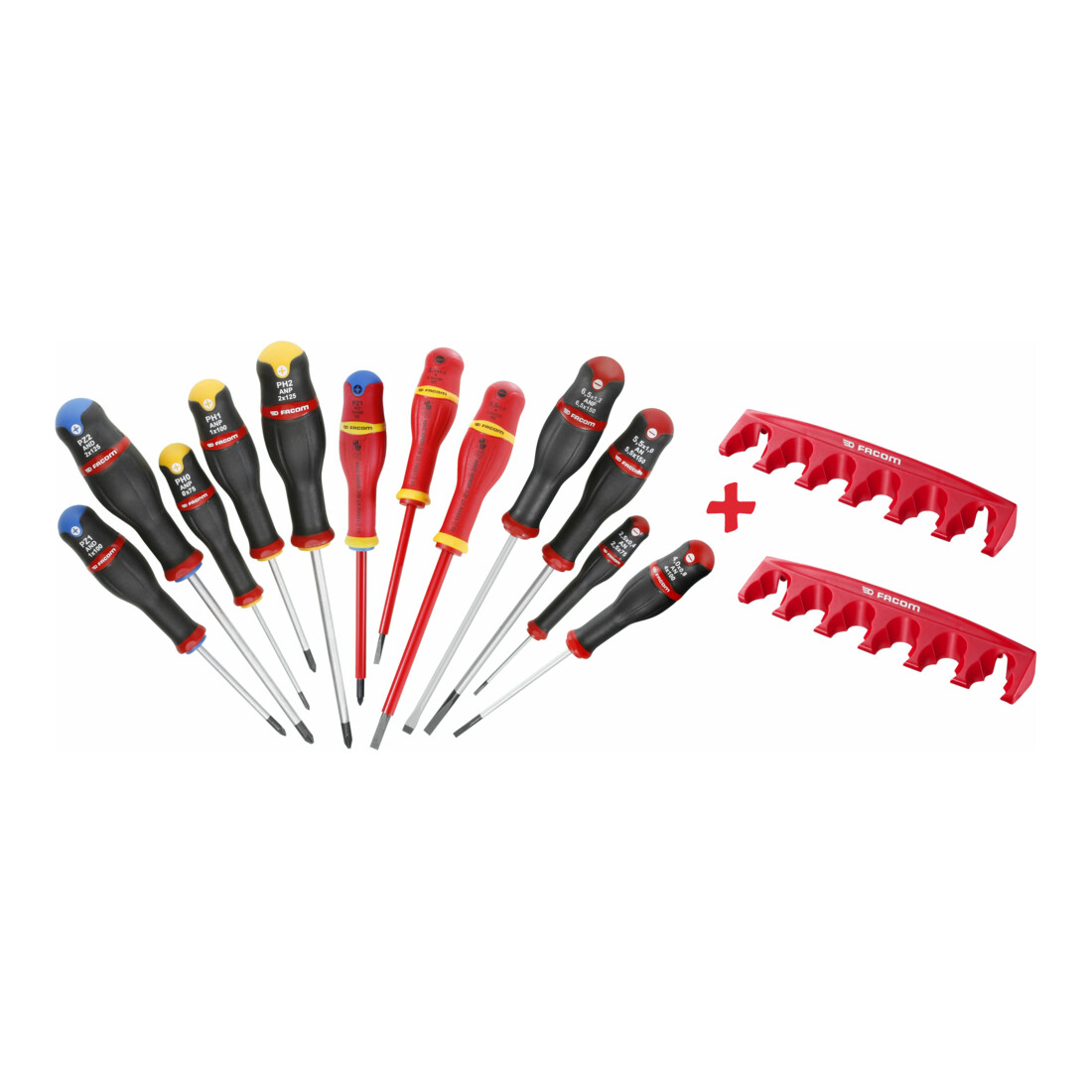 Facom Set di cacciaviti, 2 supporti, 12pz.