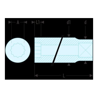 Facom Steeksleutel 1/4" 12-kant 7mm