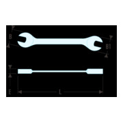 Facom steeksleutel extra plat 22x24 mm-3
