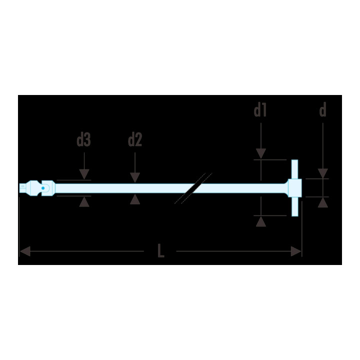 Facom T-handgreep met cardan 1/4" 385 mm