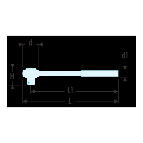 Facom Umschaltknarre lang Abtrieb Außenvierkant 12,7 mm (1/2")