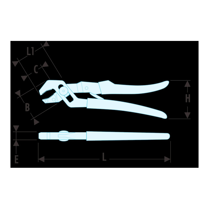 Facom Verstelbare automatische tang gebruineerd, PVC-afdekking Klembreedte max. 45 mm