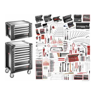 Facom Werkplaatswagen JET.8GM3 en Gereedschapskoffer JET.C4GM3 met 528 gereedschappen