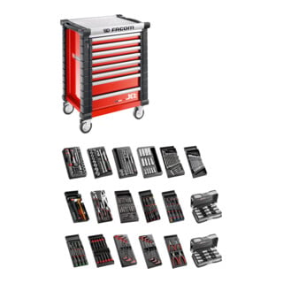 Facom Werkplaatswagen JET.9M3 met 18 modules rood