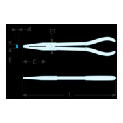 Facom Zange mit Doppelgelenk extra lang halbrunde Backen-3