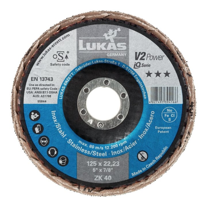 Fächerscheibe V2 POWER ZK D.125mm K.40 fl.STA ZK LUKAS