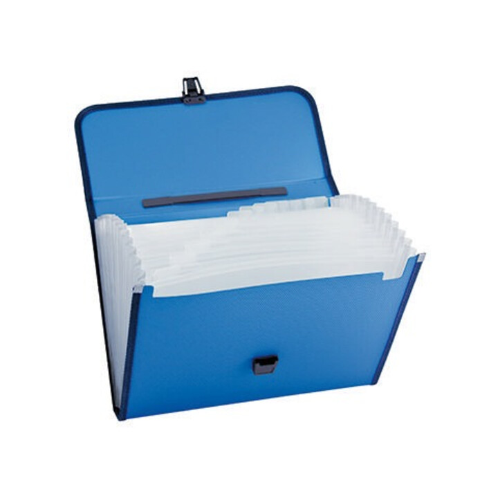 Fächertasche DIN A4 12Fächer Polypropylen blau