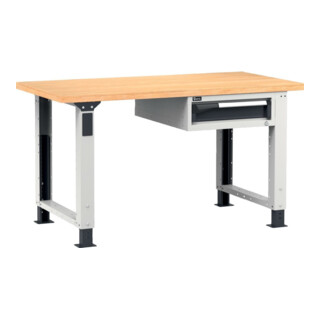 FAMI Établi en contreplaqué réglable en hauteur I=1500 P=750 RAL7035+RAL7016