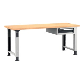 FAMI Établi en multiplex réglable en hauteur L2000 P750 RAL7035 RAL7016