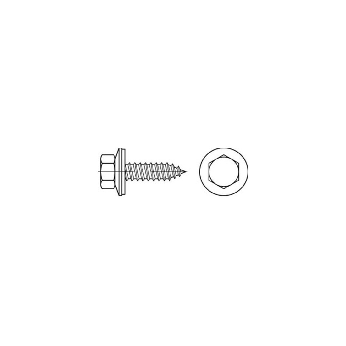 ART 88176 Sechskant-Fassadenschraube mit Dichtscheibe und Spitze, Edelstahl A2, blank