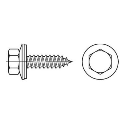 ART 88176 Sechskant-Fassadenschraube mit Dichtscheibe und Spitze, Edelstahl A2, blank