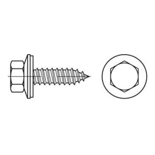ART 88176 Sechskant-Fassadenschraube mit Dichtscheibe und Spitze, Edelstahl A2, blank