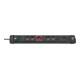 Fauteuil brûleur Premium-Web-Line bande de prises Internet 5 voies noir 3m H05VVV-F 3G1,5 1xMaster 2xSlave 2xPermanent-1