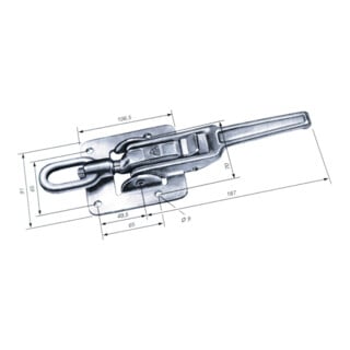 FBS, fermeture excentrique taille 1 avec œillet de traction et plaque de fixation