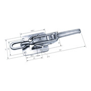 FBS, fermeture excentrique taille 1 avec œillet de traction et plaque de fixation