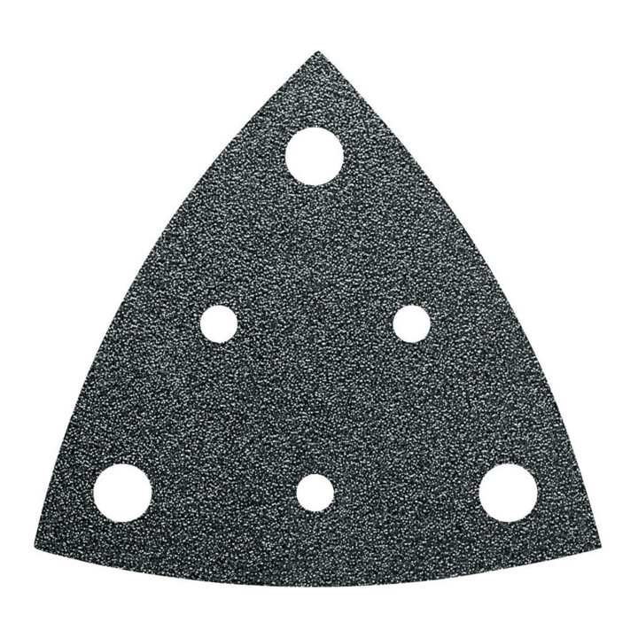 Fein Feuille de ponçage triangulaire perforée, 80 mm K80, lot de 5