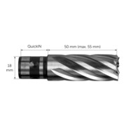 Fein Fraise HSS Nova 50 emmanchement QuickIN, Ø perçage 16 mm, Profondeur de coupe 50-5