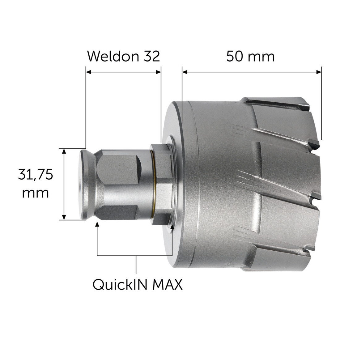 Fein HM Ultra 50 Kernbohrer mit QuickIN MAX-/ Weldon 32-Aufnahme